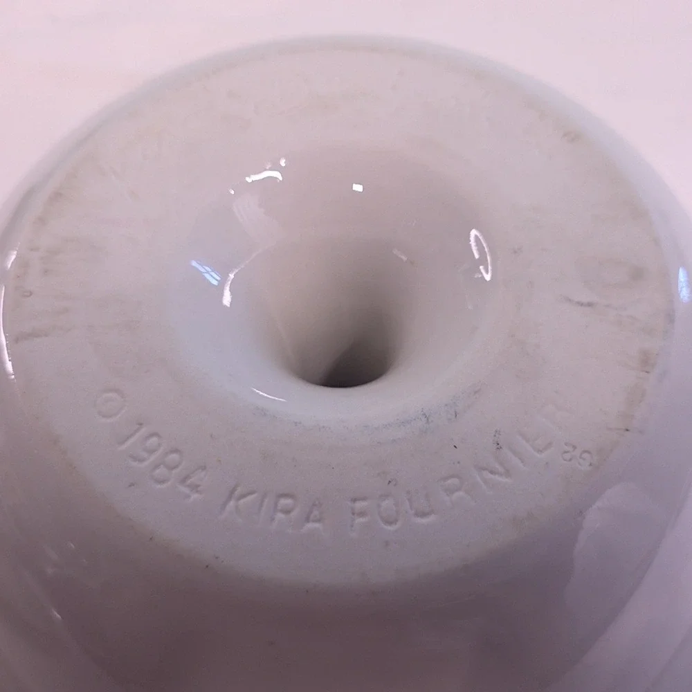 Kira Fournier Apple Baker Vintage 1984 White Ceramic Embossed Lid Kira Designs
